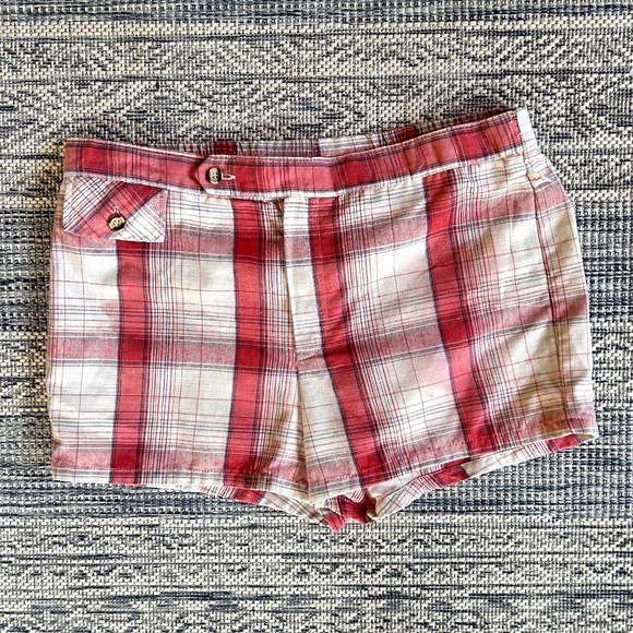 60s Vintage Jantzen Plaid short swim trunks